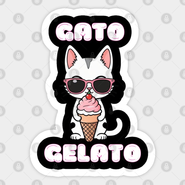 GATO GELATO Sticker by Craftycarlcreations